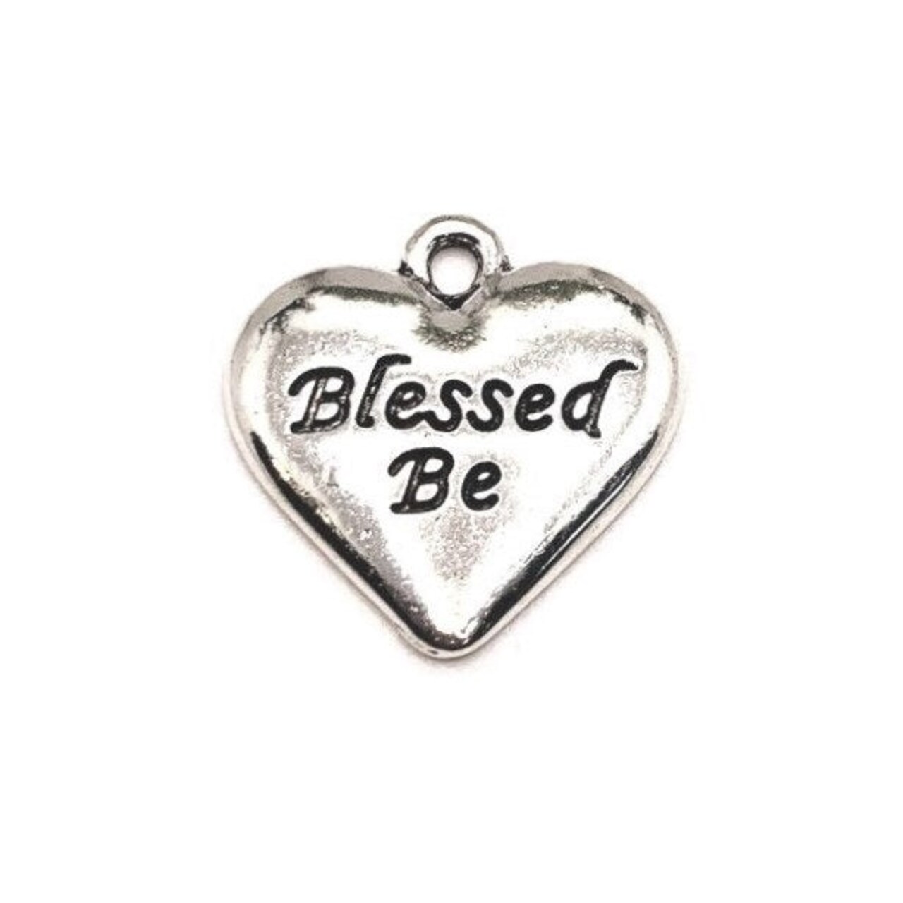 4 20 or 50 Pieces Silver Blessed Be Heart Wiccan Charms